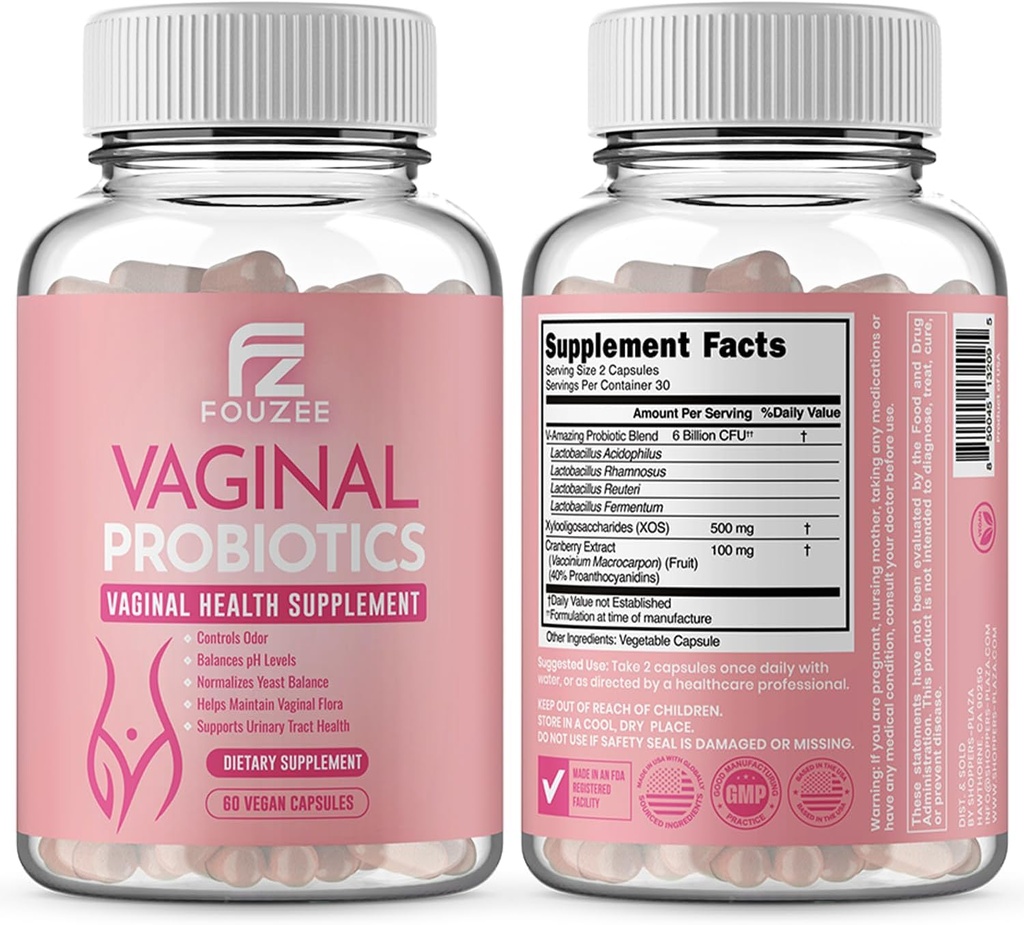 Vaginale Probiotika für Frauen pH Balance — Cranberry Extract Prebiotics & Lactobacillus Blend — Frauen Vaginal Health Supplement für Vaginal Odor & Vaginal Flora, Yeast Balance, 60 Kapseln