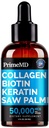 Peptides de collagène liquide pour femmes - Complexe sérique avec vitamine biotine, protéine de kératine hydrolysée et Palmetto de scie - Formule complète pour le bien-être des cheveux, de la peau et des ongles - 2fl oz (paquet de 1)