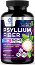 Psyllium Husk Fiber Supplemento 1500mg - Vegan Prebiotic, Fibra solubile per il supporto giornaliero della salute e della regolarità, capsule naturali della polvere di Psyllium, senza zucchero, senza OGM & senza glutine - 120 capsule