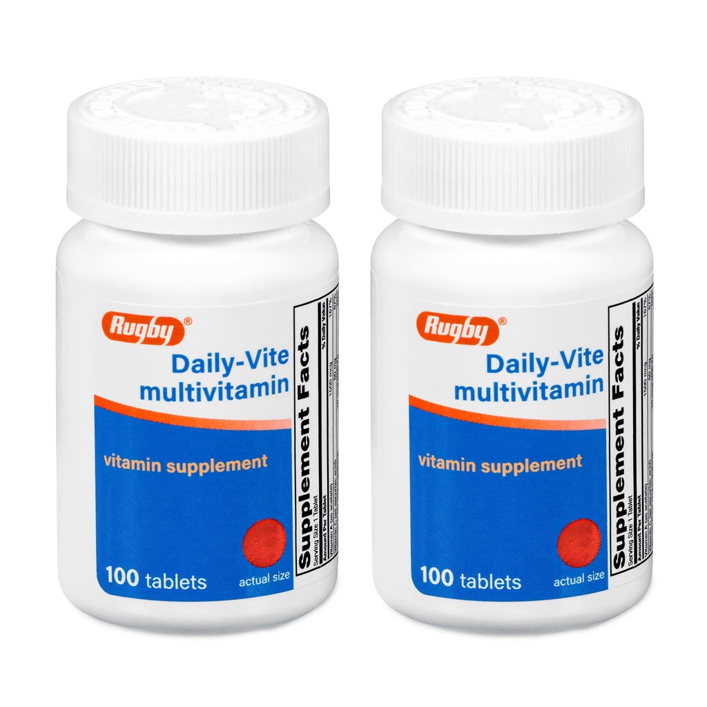 Rugby Daily-Vite Multivitamin - Supplemento giornaliero di vitamina - 100 compresse (2 Confezione)