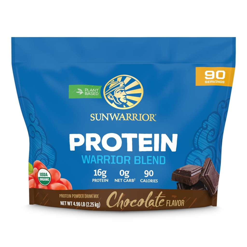 Polvere di proteine vegetali organiche | Polvere di proteine organiche vegana cioccolato aromatizzata con aminoacidi BCAA e miscela di pea semi di canapa | Filler di latte di soia non OGM & Gluten Free (Chocolate, 90 Servings)
