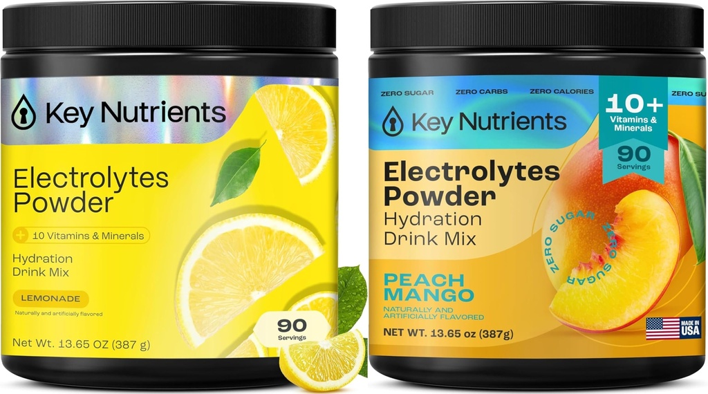CLÉS NUTRIENTS Électrolytes Lémonade en poudre 90 portions + Mango de pêche 90 portions