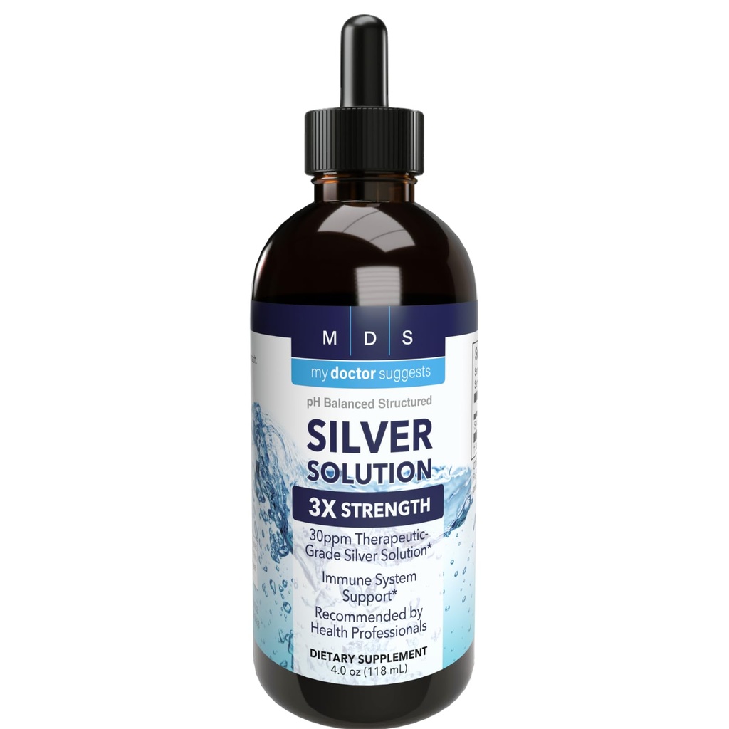 Alkalin Structured Silver Liquid 30ppm - Advanced Immun Support Liquid Drops - Extra Strength Colloidal Silver Mineral Supplements - Made in USA (4 oz)