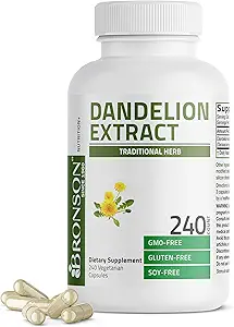 Bronson Dandelion Root High Potency Supplement, unterstützt Gesamt gute Gesundheit & Wohlbefinden, Traditionelle Diuretic Herb - Non-GMO, 240 Vegetarische Kapseln