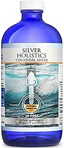 Bouteille de verre en argent colloïdal 8 oz par Silver Holistics