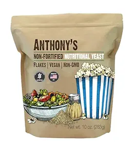 Flacons de levure alimentaire premium d'Anthony, 10 oz, non enrichi, sans gluten testé par lots, non OGM