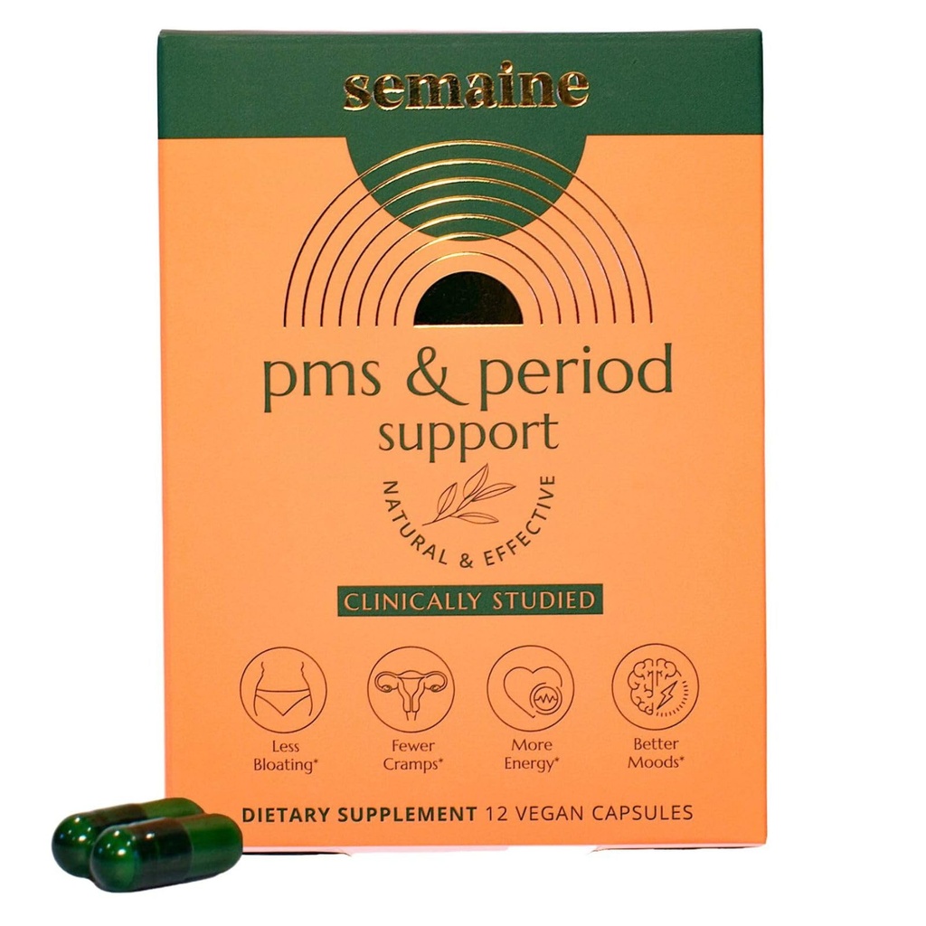 PMS & Period Relief - Menstrual Cramp Relief: No More Period Cramps, Mood Swings, or Bloating. Supplemento PMS per ormoni felici e sollievo periodo. (12 Conte)