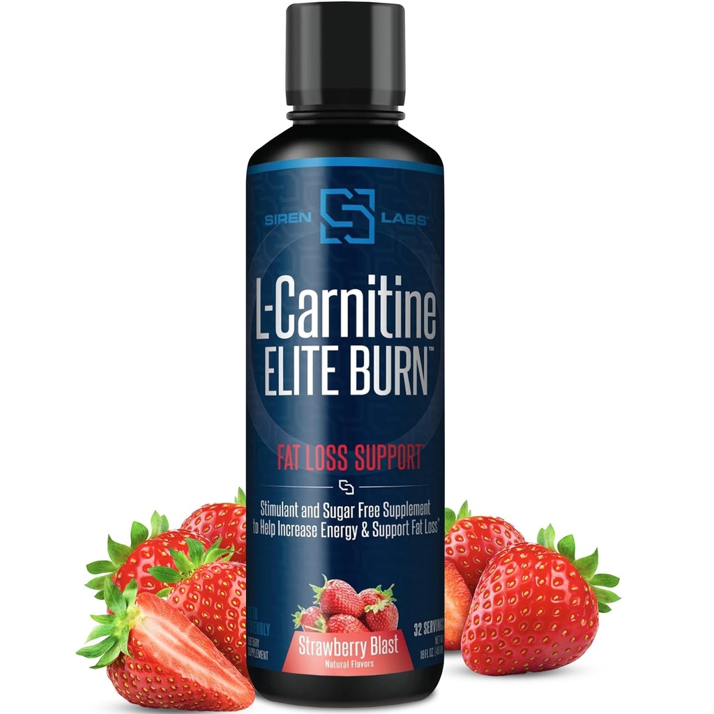 L-Carnitine Elite Burn Liquid Keto Fat Burner und Metabolism Activator - Fat Loss Support Keto Friendly Weight Loss Erhöhen Energie - Stimulant Free - Erdbeer Blast 3000mg (32 Servierungen)