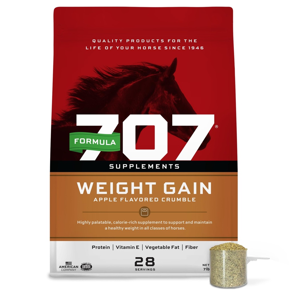 Formula 707 Peso guadagno Crumble Equine Supplemento, 7 lb Bag – Palatable, Calorie-Rich Supporto nutrizionale per cavalli Hard-to-Keep e senior