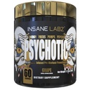 Insane Labz Psychotic Gold, High Stimulant Pre Workout Powder, Extreme Lasting Energy, Pompe e Endurance con Beta Alanine, DMAE Bitartrate, NO Booster (60 Serve, Uva)