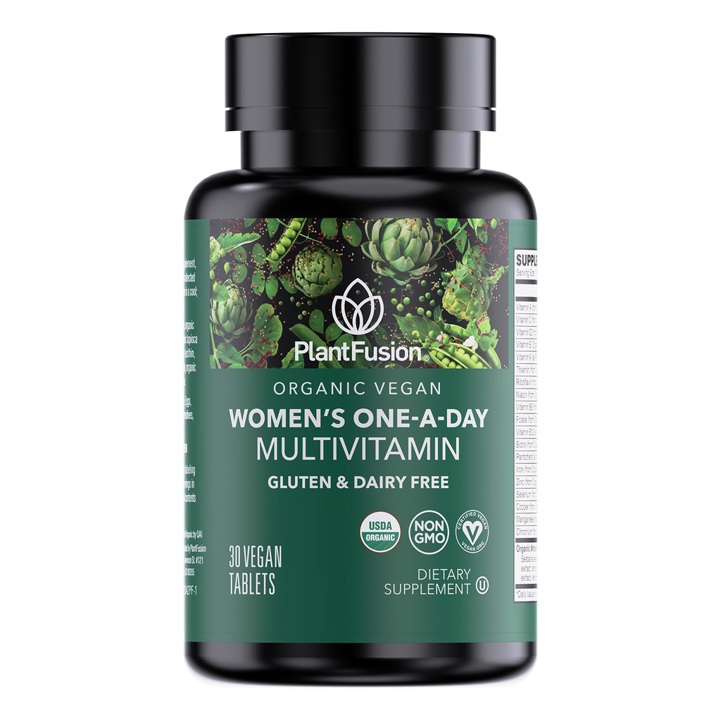PlantFusion Multivitamine biologique pour les femmes - Un mélange alimentaire complet quotidien Multivitamine pour les femmes - Vegan, non OGM, sans gluten et sans lait - 30 comprimés (1 mois d'approvisionnement)