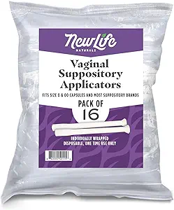 NewLife Naturals usa e getta Vaginal Suppository Applicatori - si adatta la maggior parte dei depositi di acido borico, pillole, compresse, e dimensioni 0 e 00 capsule - pH Balance e Feminine Salute - Confezione di 16