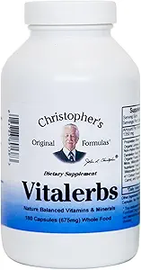 Formules originales de Christopher Vitalerbs, supplément à base de plantes nutrient-Rich, 180 capsules de légumes