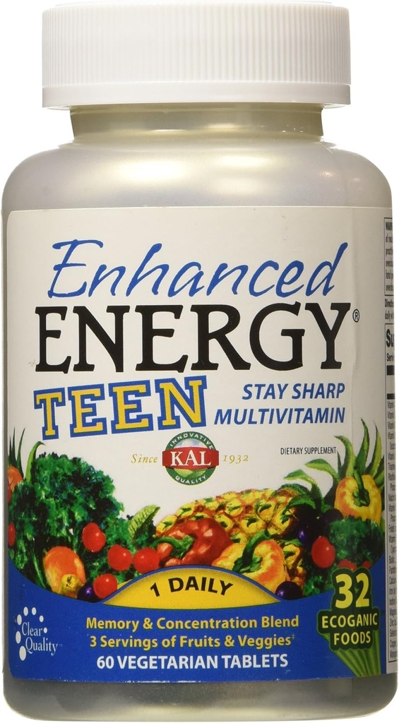 KAL Énergie améliorée pour les comprimés pour adolescents, 60 Nombre