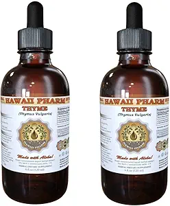 Estratto di liquido di timo, timo organico (Thymus Vulgaris) Tintura, supplemento di erbe, Hawaii Pharm, Made in USA, 2x4 fl.oz