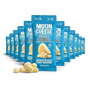 Formaggi di luna Oh My Gouda Cheese Bites, 1 Oncia, 12-Pack, Croccante, Confezionato con Proteine & Calcium, Keto, Gluten Free