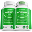 Rosabella Moringa Capsules - Pure Moringa Poudre, Énergie, Peau, Immune & Gut Health Superfood, Riche en antioxydants, Vitamines essentielles et acides aminés, Supplément naturel vert Superfood - 120 Compte
