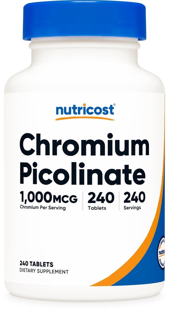 Nutricost Chromium 1000mcg, 240 Tabletten - Glutenfrei, Non-GMO