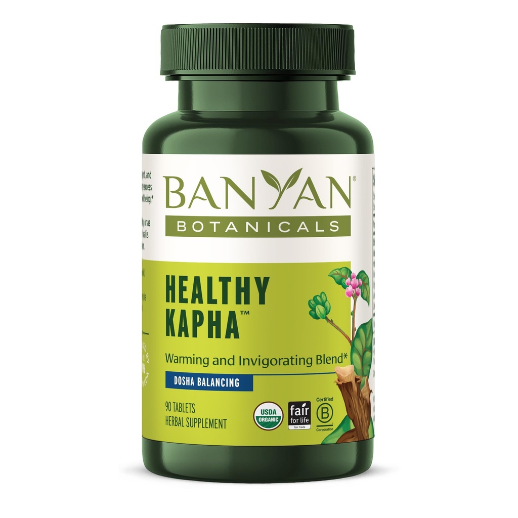 Banyan Botanicals Healthy Kapha – Organic Herbal Tablets for Balancing Kapha Dosha – Warming & Invigorating* – 90 Tablets – Non OGM Sostenibilmente Sourced Vegan