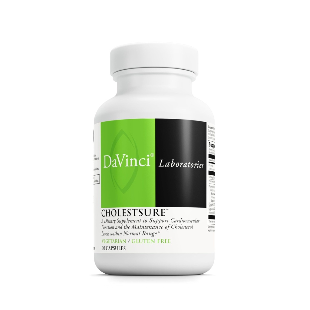 DAVINCI Labs CholestSure Supplemento - Supporta la funzione cardiovascolare - Aiuta a mantenere livelli di colesterolo sano in una gamma normale - con CoQ10 - Gluten Free - 90 capsule vegetariane