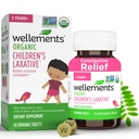 Wellements Organic Kinder Laxatives for Constipation (50 Chewable Tablets) | Organic Senna Tablets für 2+ Kinder | Non-GMO, USDA Organic, Gluten Free | Natural Laxatives for Constipation Relief*