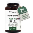 PRISTINE'S Berberine Supplement Kapseln - 1000 MG 75 Day Supply 150 Kapseln - Herz, &amp; Immunität Gesundheitsunterstützung Antioxidans - Verdauungstrakt & Gesundes Gut Flora Unterstützung