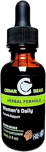 Sostegno giornaliero delle donne dell'orso di cedro un supplemento di erbe liquido che aiuta a sostenere cicli mestruali sani, il sistema riproduttivo femminile, e la funzione ormonale sana 1 Fl Oz