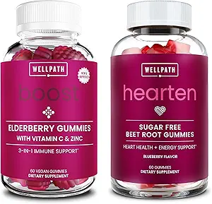 WellPath Boost Elderberry Gummis mit Zink + Beet Root Gummis, 60 Ct Jede