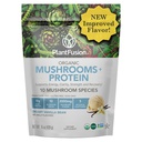 Poudre de protéines de champignons de plantation - 3 en 1 Poudre de protéines de végétalien, supplément de champignons et supplément d'adaptogène - Soutenir la concentration mentale, l'immunité et la récupération - Vanille 1lb
