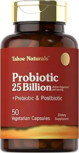 Carlyle Prebiotic, Probiotici e Postbiotici | 25 miliardi di CFU | 50 pillole di polvere | Salute Digestiva Uomini e Donne | Integratore Vegetariano e Non OGM