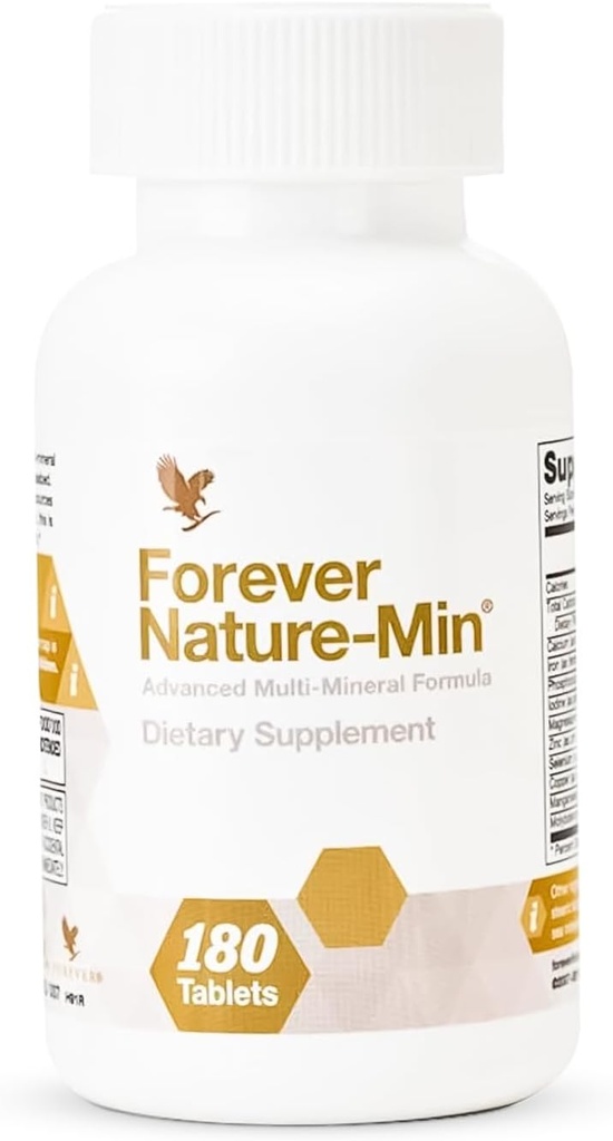 Forever Living - Forever Nature-Min®: Premium Multi-Mineral Blend - Unterstützt Muskel, Gehirn & Hydration - 10 Essential & Trace Minerals - 180 Tabletten