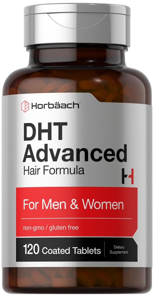 Horbäach DHT Advanced Hair Formula (formule de cheveux avancée) 120 comprimés non-OGM et sans gluten mélange avec Saw Palmetto, Kudzu et Fo-Ti