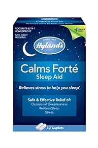 Hyland’s Calms Forte' Schlafhilfe Caplets, natürliches Relief von Nervous Tension und okziöse Schlaflosigkeit, 32 Count