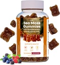 Gommies de mousse de mer d'Irlande– 120 Delicious Berry Seamoss Vegan Gommies avec racine de bardage, Seamoss & Bladderwrack – Vitamines gommy pour soutenir une thyroïde saine, Gut & Immune – pour adultes et enfants