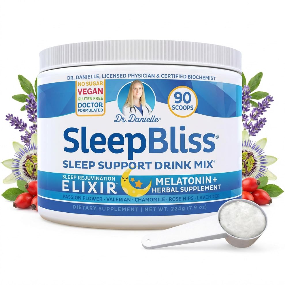 Dr Danielle Sleep Bliss - All Natural Melatonin Supplément de sommeil, soutien et boisson de secours
