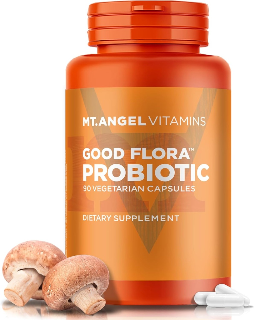 Mt. Angel Vitamins - Good Flora Probiotic, Supports Healthy Digestion and Bacteria (60 Vegetarian Capsules)