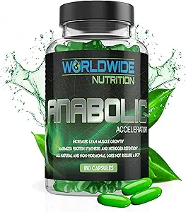 Acceleratore anabolico di nutrizione mondiale – Supplemento giornaliero per gli uomini – 180 capsule – Supporta energia, recupero di allenamento e salute del muscolo
