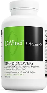 DAVINCI Labs Disc Discovery - Support Spinal Health & Back Function - con Vitamina C, Vitamina D3, Bovine Tracheal Cartilage, Pectin di mele e polvere di coda di cavallo - Gluten-Free - 180 Capsule