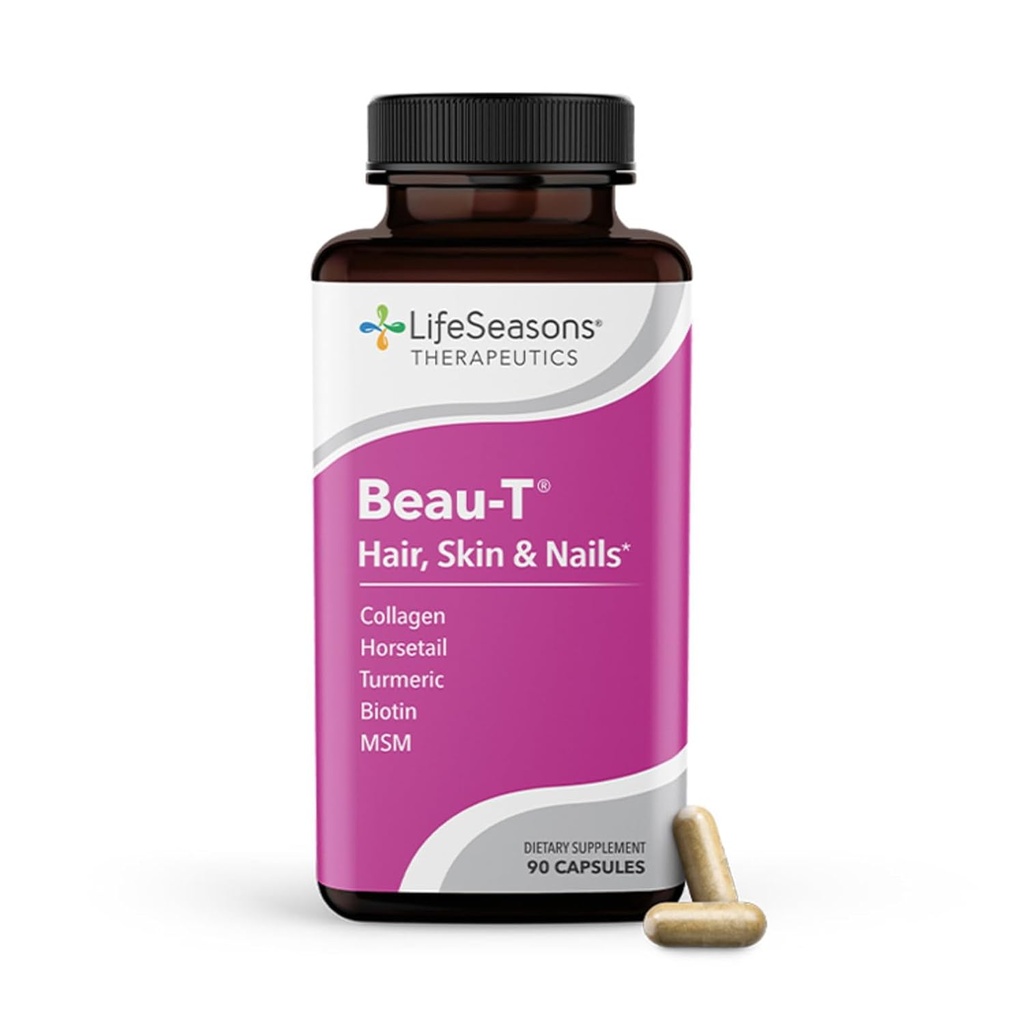 LifeSeasons Pausitivi-T mit Beau-T & Ageless Skincare - Menopause Support Supplement - Relief für Hot Flashes, Hormon Unbalance & Night Sweats - Sage, Chasteberry, Soy Isoflavones & Black Cohosh