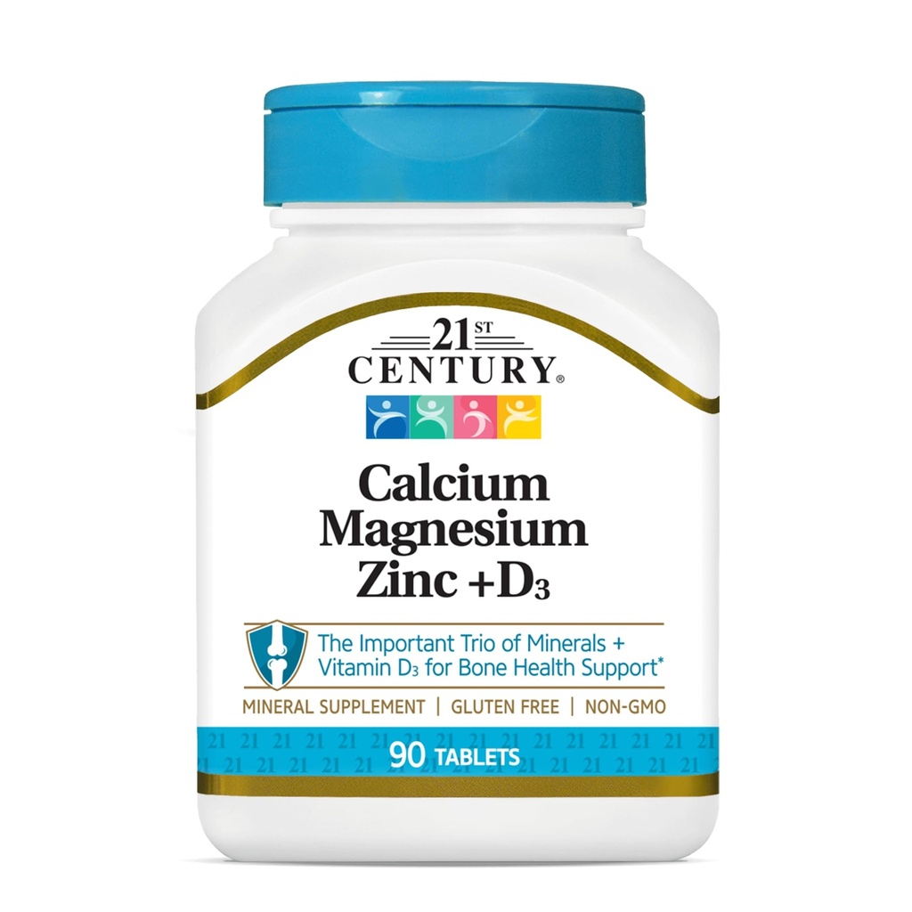21st Century Cal Mag Zink +D Tabletten, 90 Count (Pack von 2)