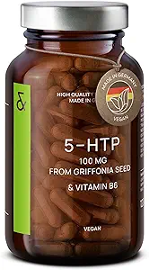 CLAV® 5-HTP 100mg + Vitamine B6 - Vegan 5HTP de l'extrait de graine de Griffonia - 120 Capsules pour le soutien du sommeil et de l'humeur - 4-Mois - Fabriqué en Allemagne