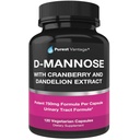 D capsule di mannosio con polvere D-Mannose 600mg per cap - con estratto di mirtillo e dente di leone aggiunto per aiutare in vescica, tratto urinario e supporto UTI - 120 tappi di verdure
