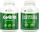 CoQ10 100mg + Curcuminoide Turmerica Organica 700mg con Bioperine Black Pepper - 120 Softgels & 120 Capsule - 95% Curcuminoidi - Made in USA