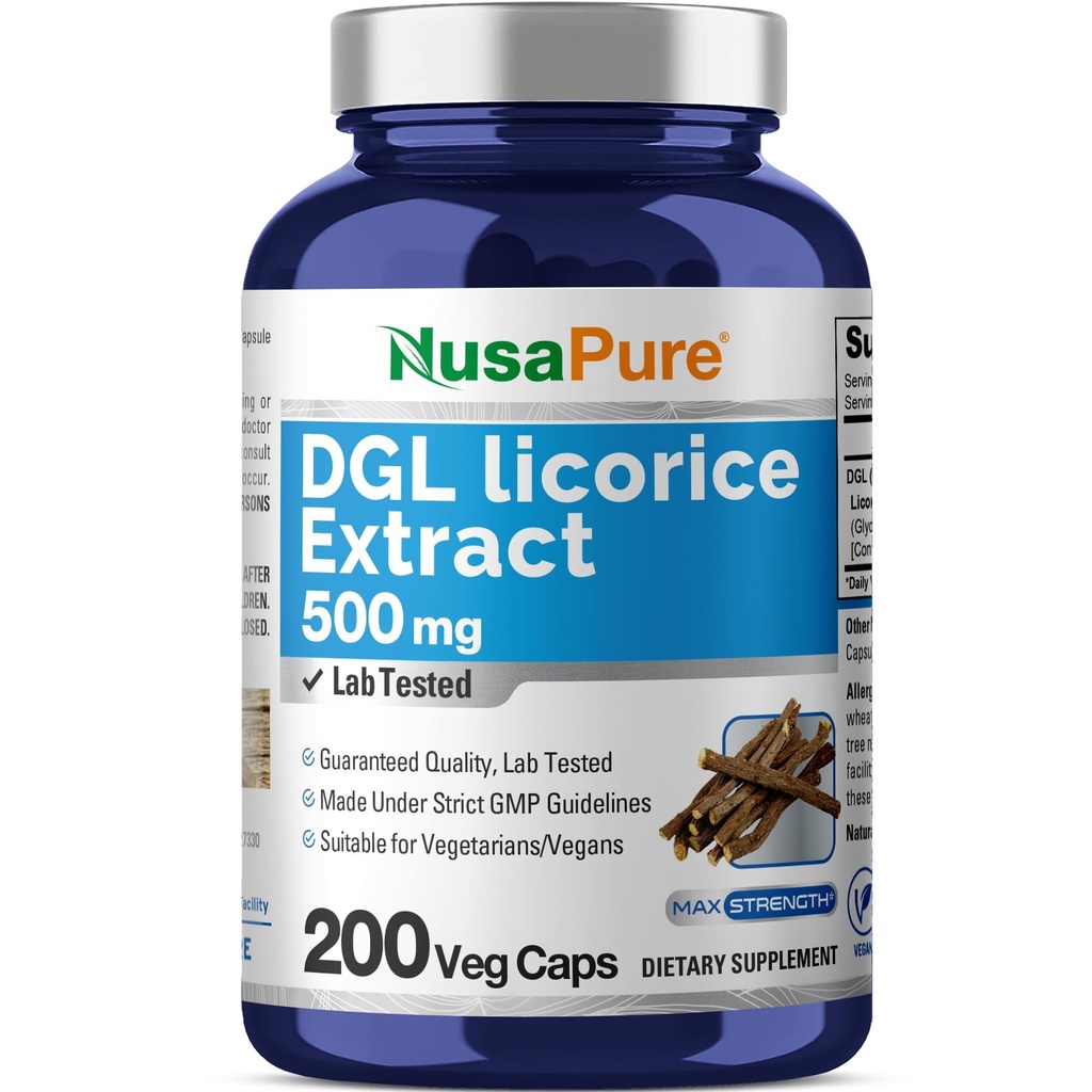Estratto di liquirizia 500 mg 200 capsule di verdure (Vegan, Non-OGM)