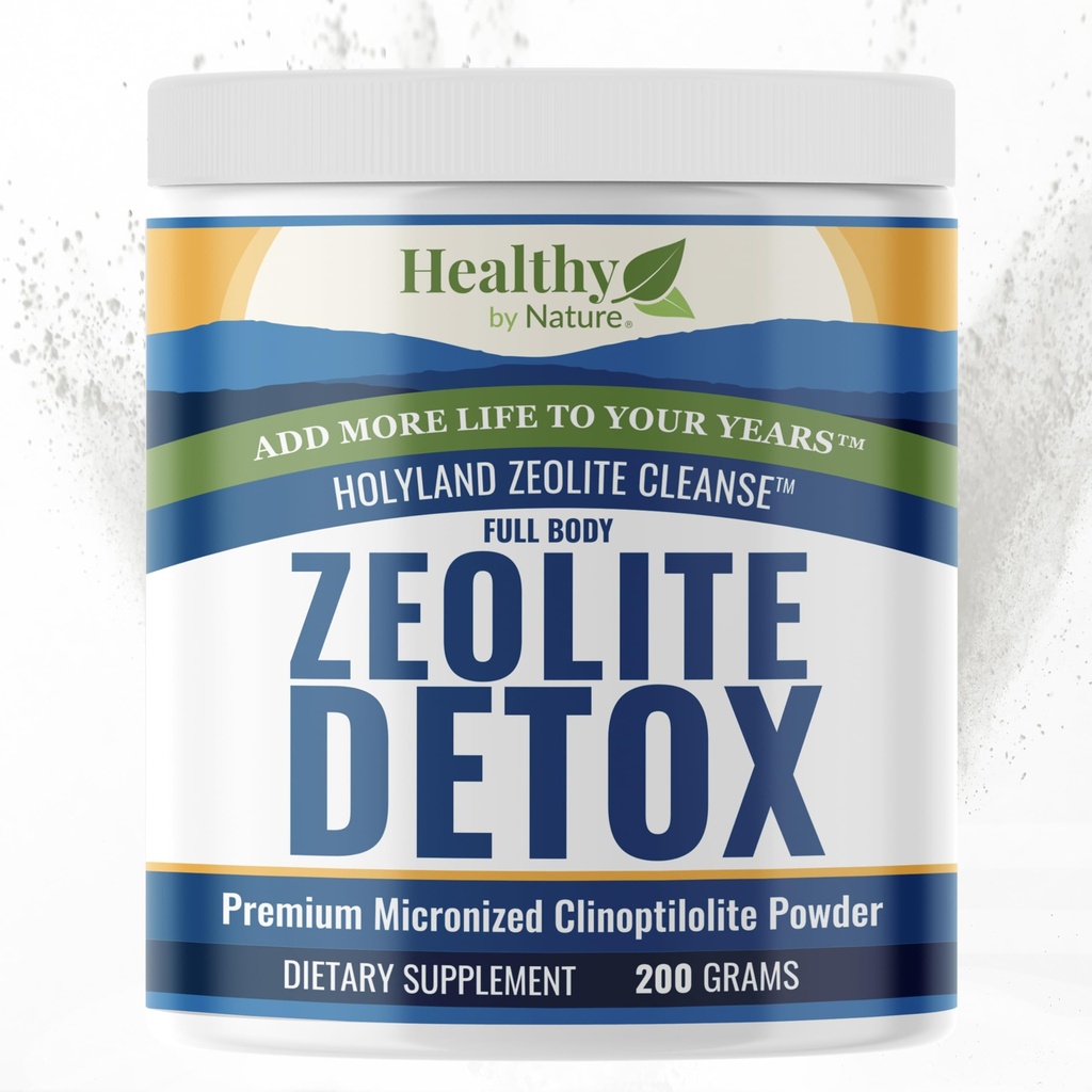 HolyLand Zeolite Cleanse - Zeolite Detox Powder (7.05oz 200 Gram) - Clinoptilolite naturel activé - Micronisé 0-25 - Détox corporel complet pour les femmes, les hommes - soutient l'énergie, Focus, Immunité, Gut Health
