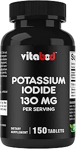 Potassium Iodide Integratore alimentare 130 mg per Serving - 150 compresse (3 bottiglie)