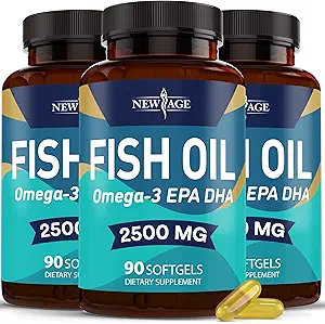 NEU AGE Omega 3 Fish Oil Supplement - Non GMO - EPA, DHA Fettsäuren Glutenfrei (270 Softgels (Pack von 3))