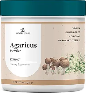 Nature Restore Agaricus Blazei Murill Extrakt Pilzpulver, 4 Unzen, 40% Polysaccharide, Non GMO, Glutenfrei