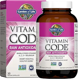 Garden of Life Antioxydant Vitamine Code Raw Whole Food Complement Capsules avec Probiotic et Enzyme Blend, Vegan, Sans saveur, 30 Compte