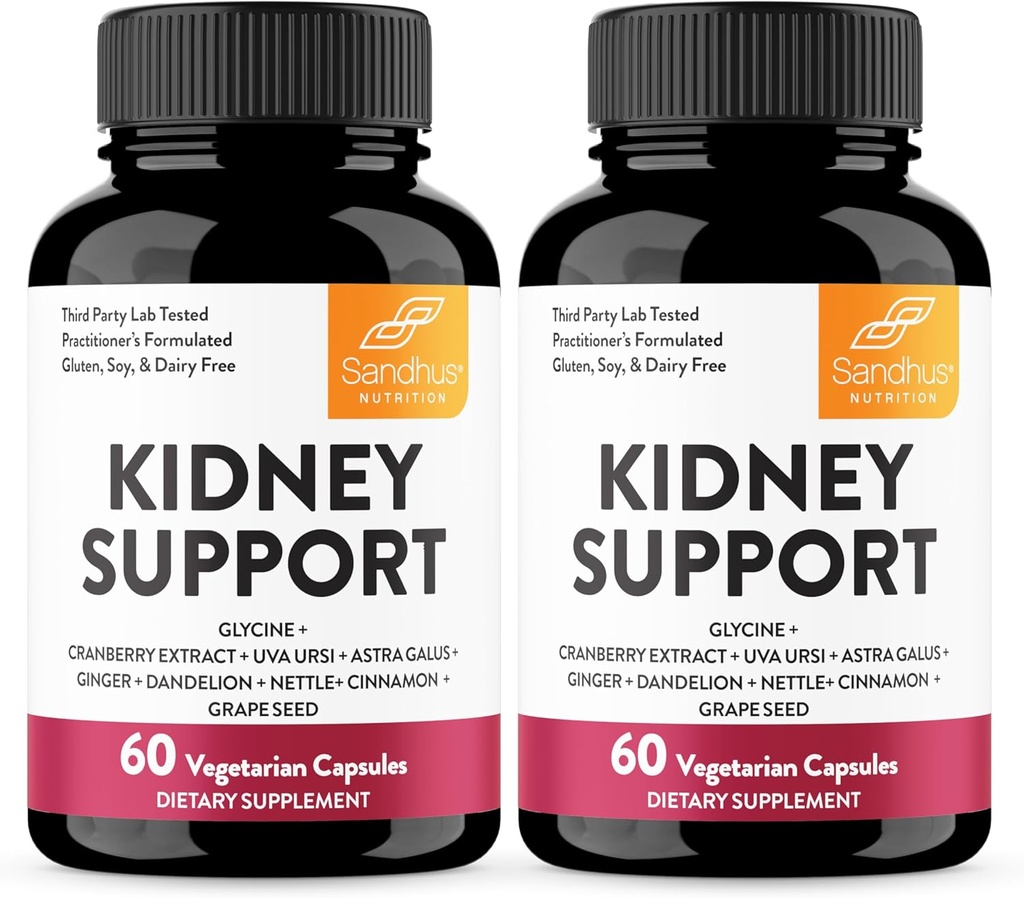 Sandhu's Kidney Cleanse Detox & Repair Support Supplement für Männer und Frauen | mit Cranberry Extract | Hilft die Unterstützung von Nieren & Harnweg Gesundheit | 60 Vegetarische Kapseln (Pack von 2)